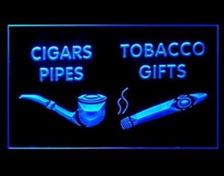 Cigars Pipes Tobacco Gifts Shop LED Neon Sign